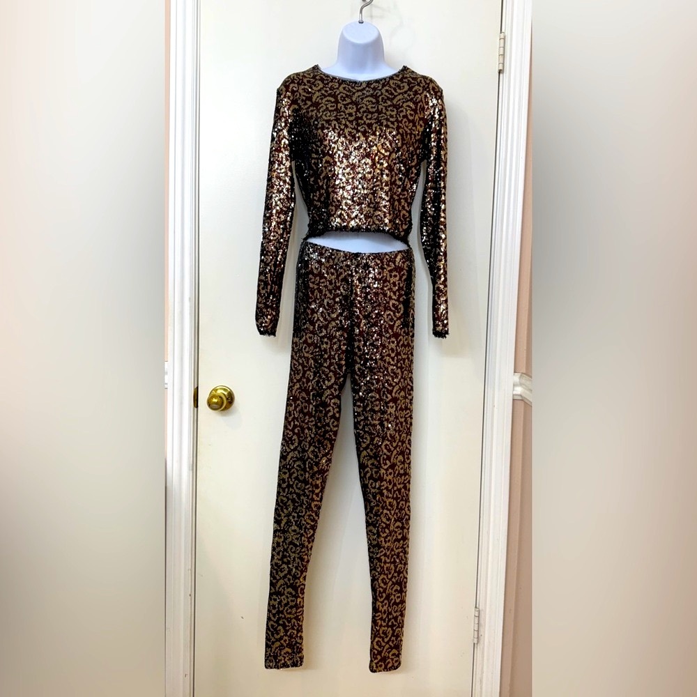 Zara Gold Sequin Crop Top
